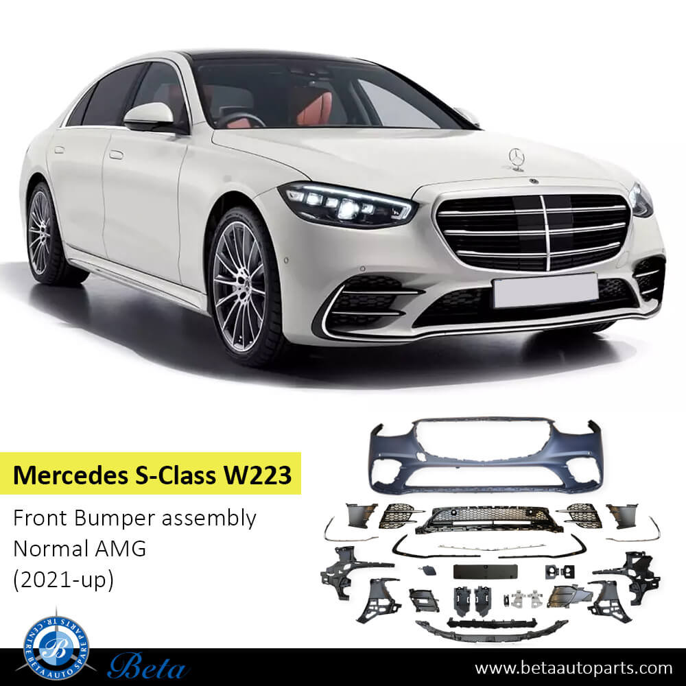 Mercedes S-Class W223 (2021-Up), Front Bumper Normal AMG (Silver), China, 2238805801 Mercedes S-Class W223 (2021-Up), Front Bumper Normal AMG (Silver), China, 2238805801